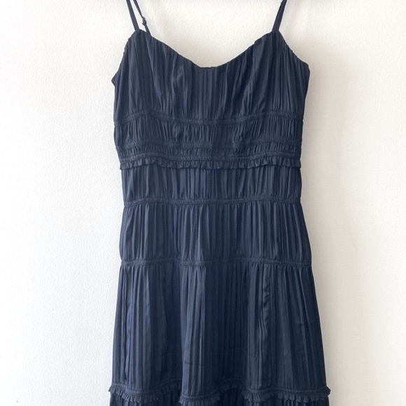 Anthropologie Silky Ruched Slip Dress in Black - Picture 9 of 16
